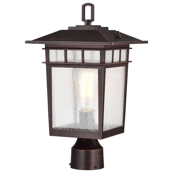 Nuvo Cove Neck Outdoor Large Post Lantern 1 Light Rustic Bronze Finish 60/5952 - main